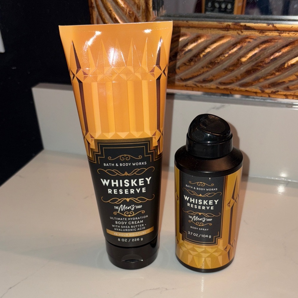 Bath & Body Works Whiskey Reserve Amber men’s body cream & body spray Set